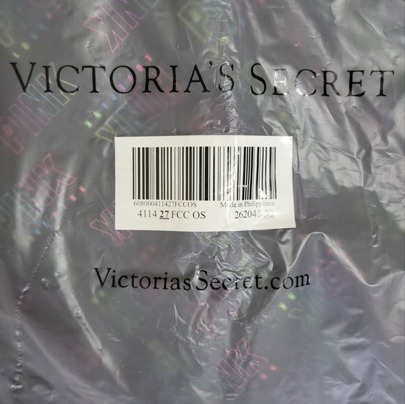 Victorias Secret Pink Weekender Multi Tote Bag Black Top Zip Double Handles NWT - Picture 4 of 4